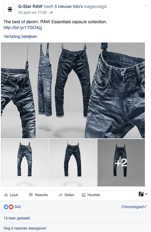 Social War - IIZT - Facebook - Engagement - Fashion - G-Star RAW - 1